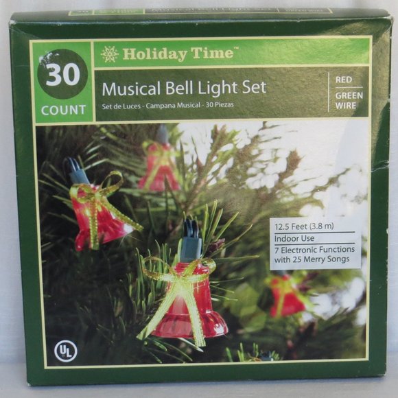 Vintage Holiday Vintage Holiday Time Musical Bell Christmas Light